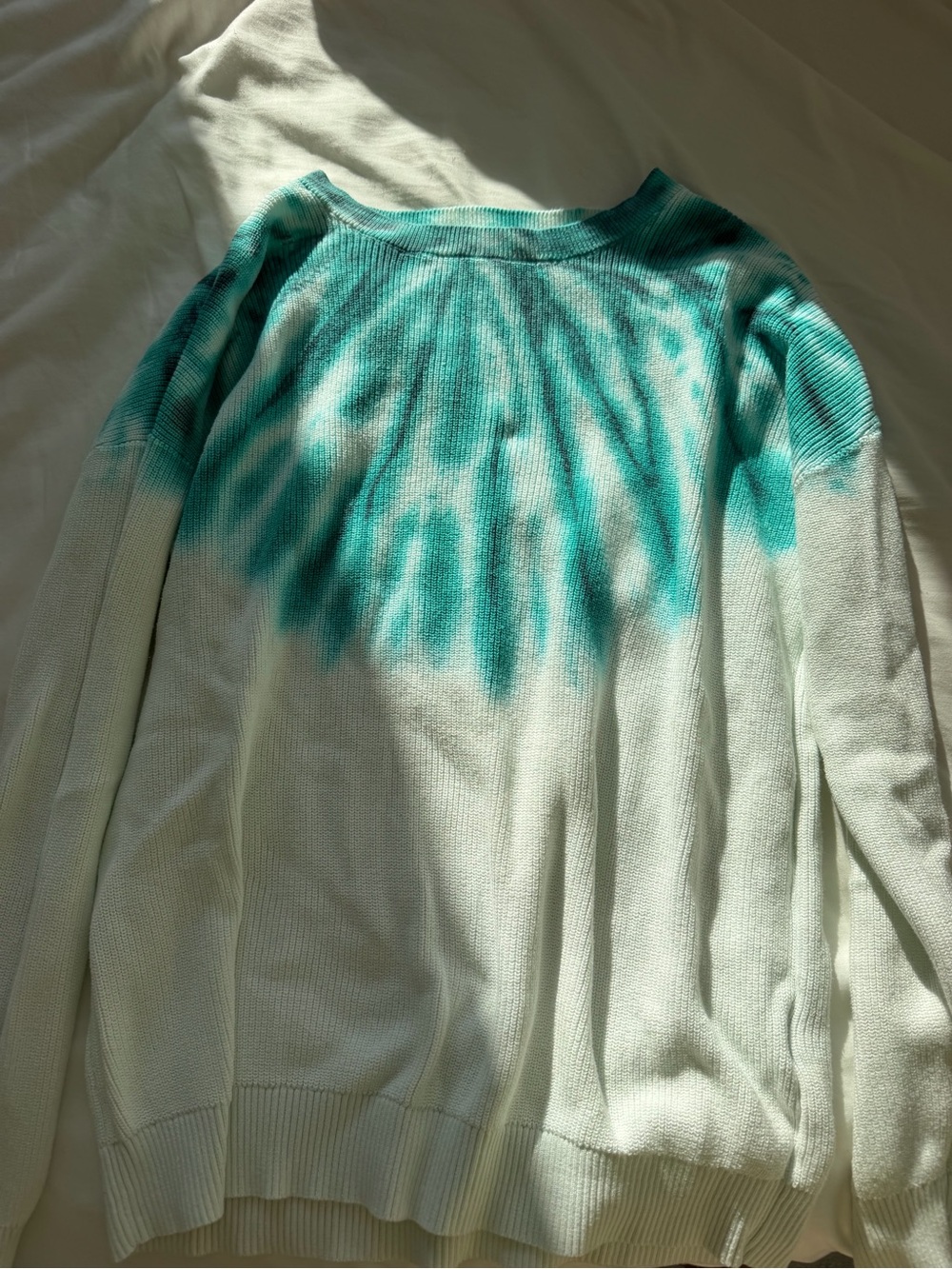 INC International Concepts Mint Green Tie-Dye Off-the-Shoulder Sweater